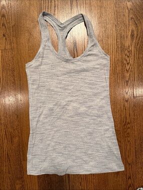 Lululemon Women's white grey space Racerback Tank Top Lightweight Active size 4